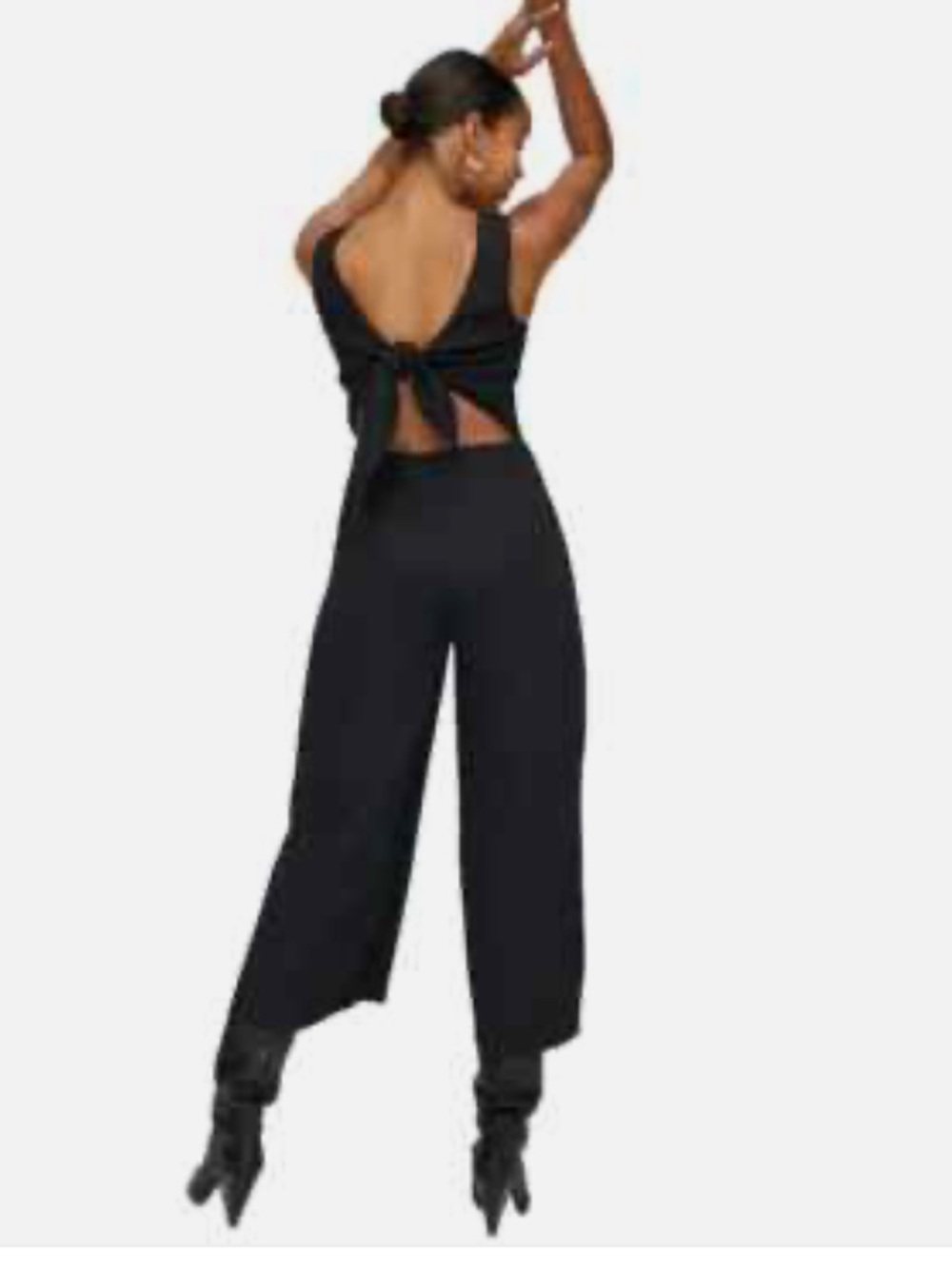 Wilfred size 2 Back-Tie Black Wide-Leg Woman's Jumpsuit